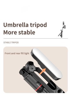 Generic 43.7 Inches Selfie Stick Tripod, Extendable Tripod with Rechargeable Bluetooth Remote,Removable fill light， Compatible with iPhone and Android Smartphones, Perfect for Travel, Vlog, Video and Photo, Black  - Image 2