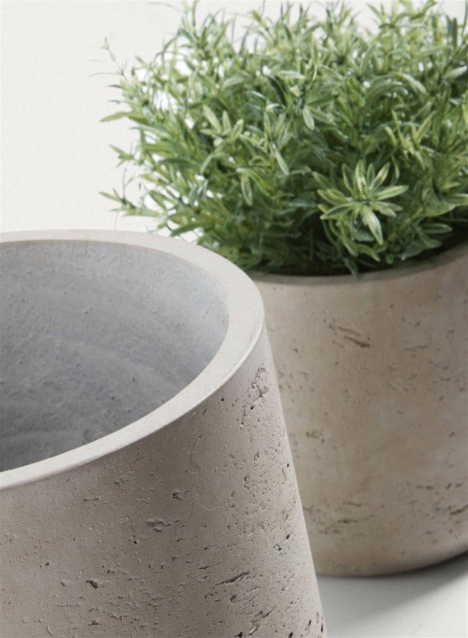 لوفت لوكس، أواني نباتات/مزهريات، 21X21X17/14X14X11، سيراميك، رمادي فاتح، مجموعة من قطعتين - AA1155RF03. - Image 2