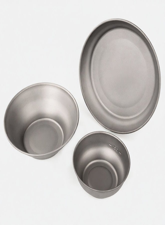 High Intensity Titanium Bowl Plate Ultralight Titanium Tableware Anti-Scald Bowl Dish Soup Bowl for Outdoor Camping Hiking Cooking - Image 5