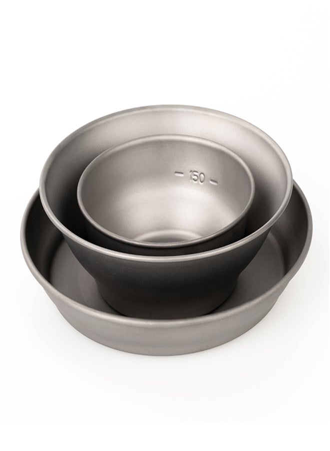 High Intensity Titanium Bowl Plate Ultralight Titanium Tableware Anti-Scald Bowl Dish Soup Bowl for Outdoor Camping Hiking Cooking - Image 4