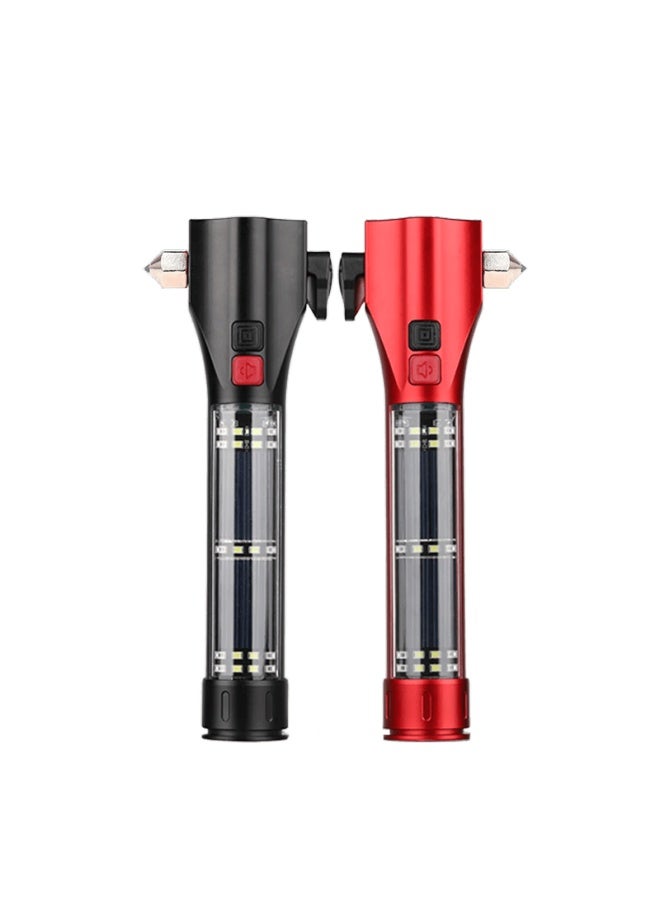 Coollap Coolreap Multifunctional Rescue Hammer Window Breaker Alarm Car Flashlight Emergency Rescue Tool 109 Black - Image 2