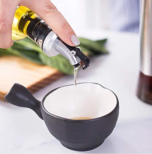 KenBerry Borosilicate Glass Cooking Oil Dispenser 500 ML | Oil & Vinegar Bottle | Oil Container & Oil Pourer with Silicon Funnel | (Pack of 2) - Image 4
