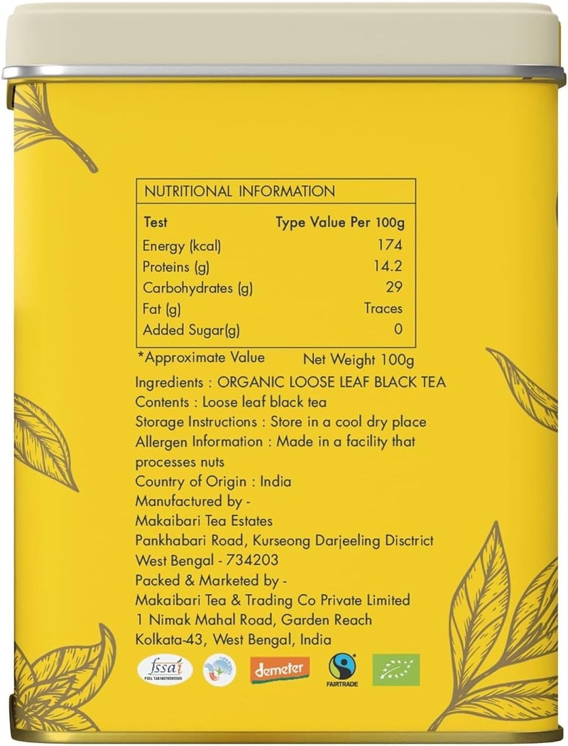 Makaibari Himalayan Spring First Flush Black Tea - USDA Organic Certified Loose Leaf - 100g - Image 2