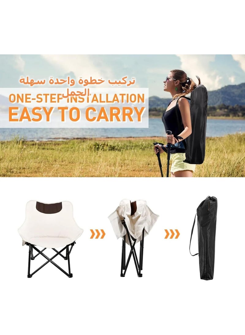 Kimaya Folding Moon Chair – Extremely Lightweight & Portable Camping Seat with Side Pouch, Sturdy 300LBS Capacity, Collapsible Backpacking Chair for Outdoors, Hiking, Beaches & Travel with Carry Bag (Black) - Image 5