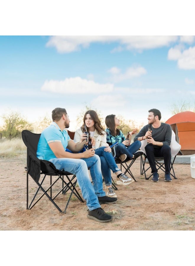 Kimaya Folding Moon Chair – Extremely Lightweight & Portable Camping Seat with Side Pouch, Sturdy 300LBS Capacity, Collapsible Backpacking Chair for Outdoors, Hiking, Beaches & Travel with Carry Bag (Black) - Image 3