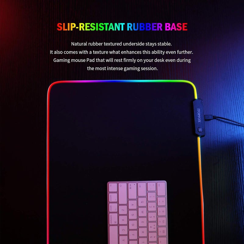 وسادة ماوس للألعاب RGB - وسادة ماوس LED كبيرة موسعة مع 14 وضع إضاءة - Image 5