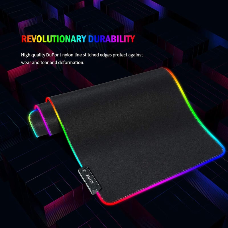 وسادة ماوس للألعاب RGB - وسادة ماوس LED كبيرة موسعة مع 14 وضع إضاءة - Image 3