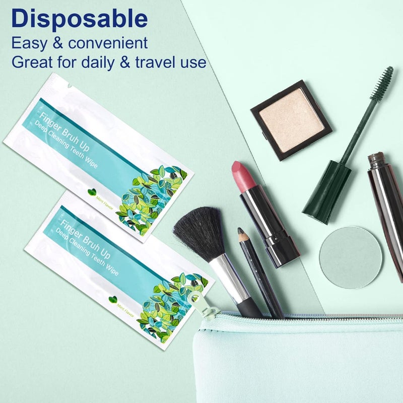 EZGO 100pcs Deep Cleaning Teeth Wipes Finger Brush Teeth Wipes Oral Brush Ups Latex Free Mint Flavor - Image 4