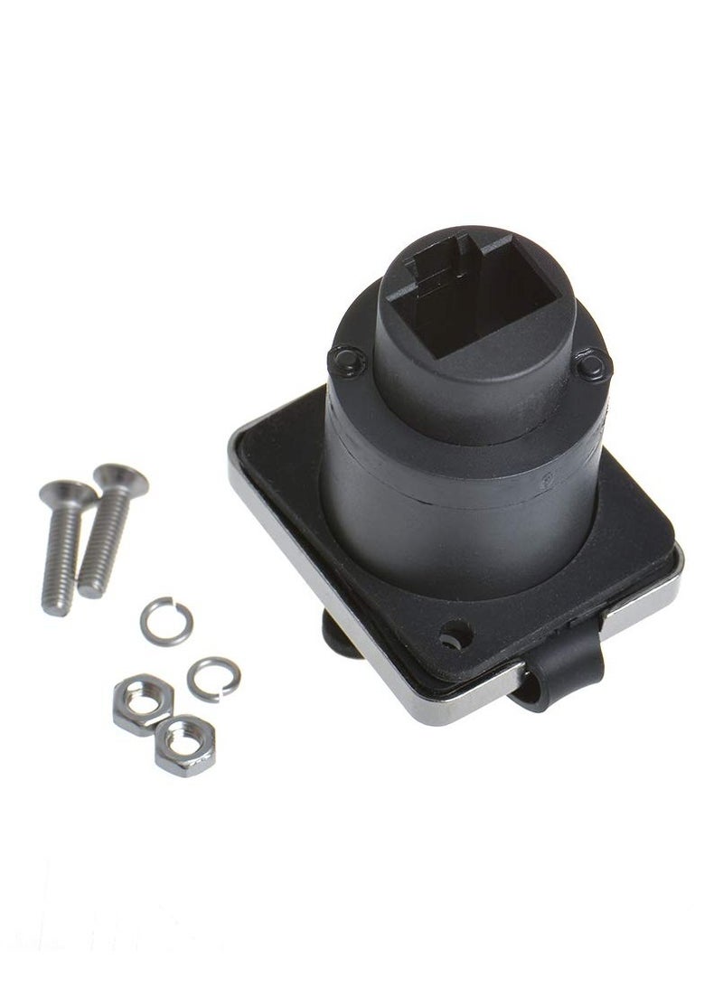 KASTWAVE RJ45 Waterproof Connector, Panel Mounting RJ45, IP65 PCB Signal Panel Cat5/5e/6 8P8C Connector Ethernet LAN Cable Connector Double Head Coupler Adapter with Dust Cap (5 Pack, 90 Vertical) - Image 3