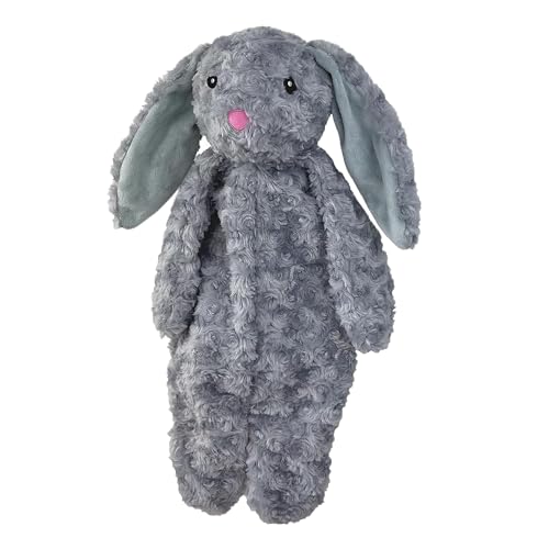 Pet Lou Floppy Rabbit Stuffingless Plush Dog Toy with Squeaker and Crinkle Paper Dog Chew Toys 19 Inch Durable Dog Toys for Medium and Large Dogs Gray - Image 1