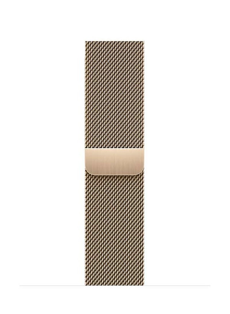 MOCOM Metal Stainless Steel Milanese Loop Chain Mesh Band for Apple Watch 7 45mm Gold - Image 2
