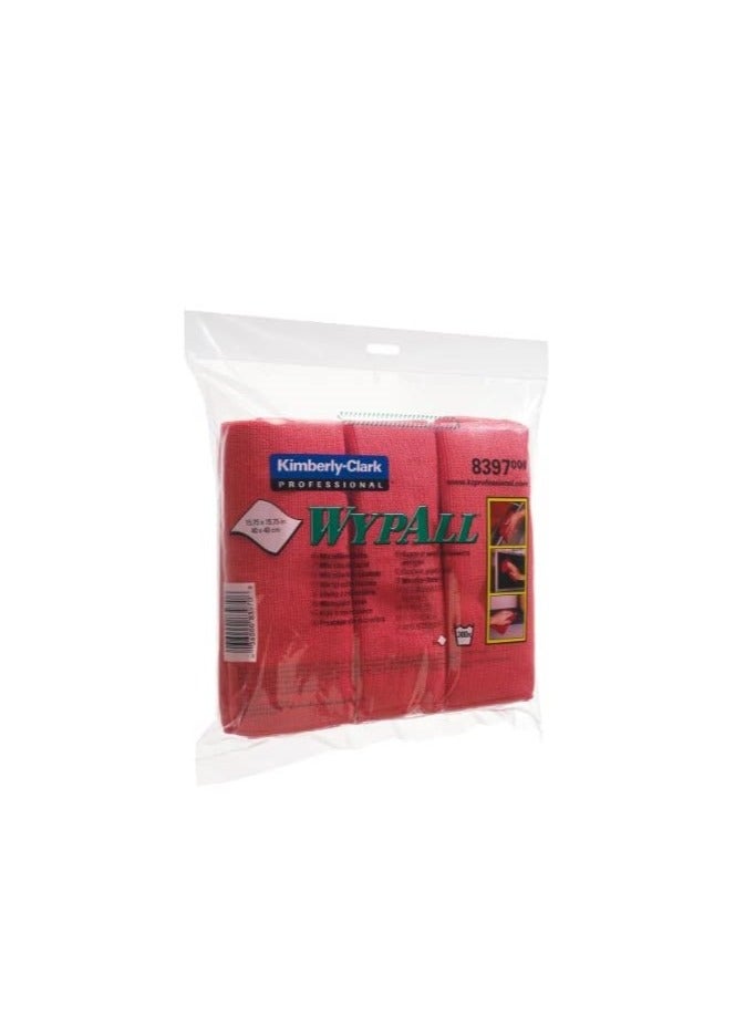 WypAll WypAll Microfiber Cloths - Red 6-Pack, Durable & Absorbent, Professional-Grade - Image 1