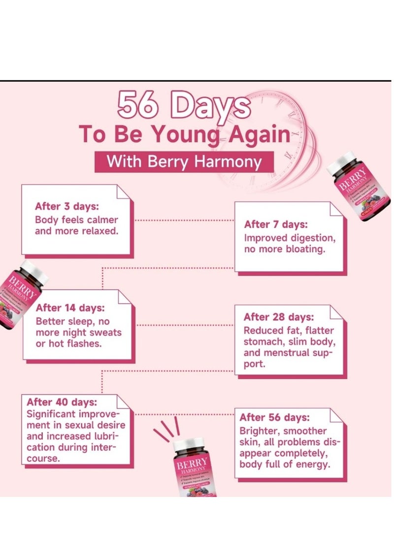 إليكاري اليكاري ​​بيري هارموني يدعم التوازن الهرموني يدعم تحسين البشرة يدعم تحسين اللياقة البدنية 60 قرص - Image 5