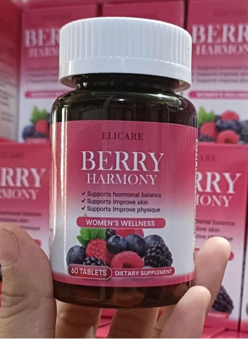 إليكاري اليكاري ​​بيري هارموني يدعم التوازن الهرموني يدعم تحسين البشرة يدعم تحسين اللياقة البدنية 60 قرص - Image 1