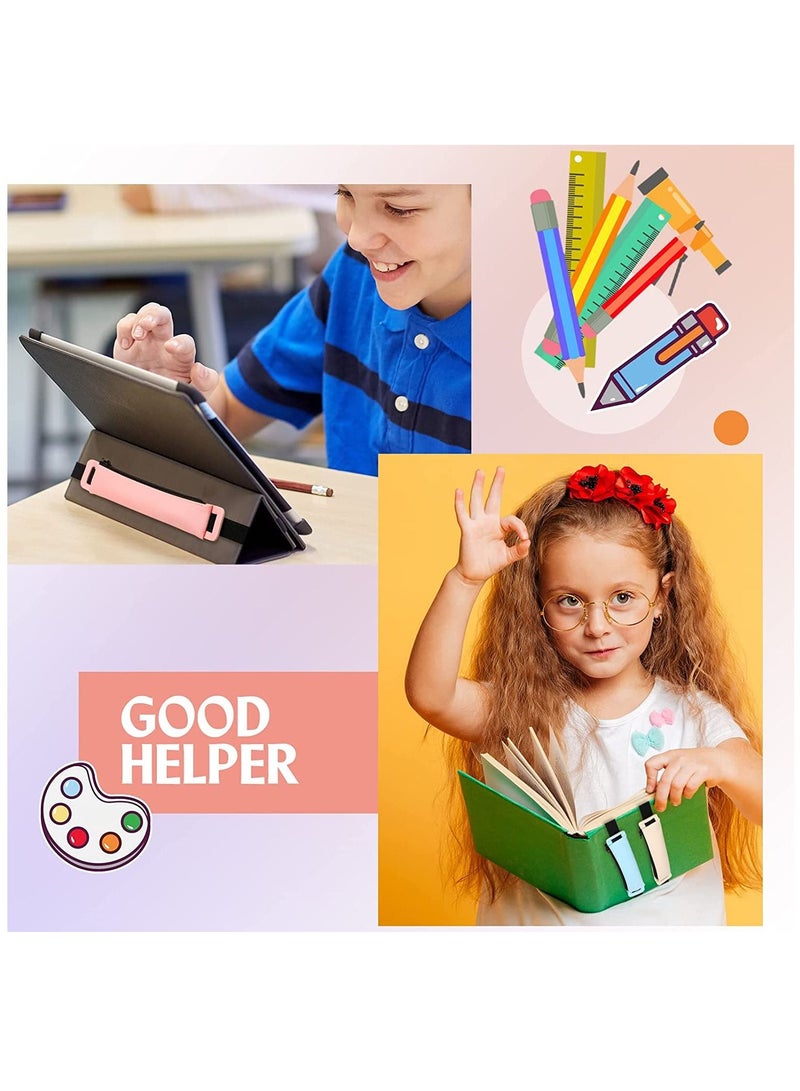 Y&D Colorful Pen Holder for Notebook Pencil Pouch with Elastic Band Planner Case Pink Blue Black Khaki PU Leather Journal Markers Eraser(4 Pcs) - Image 4