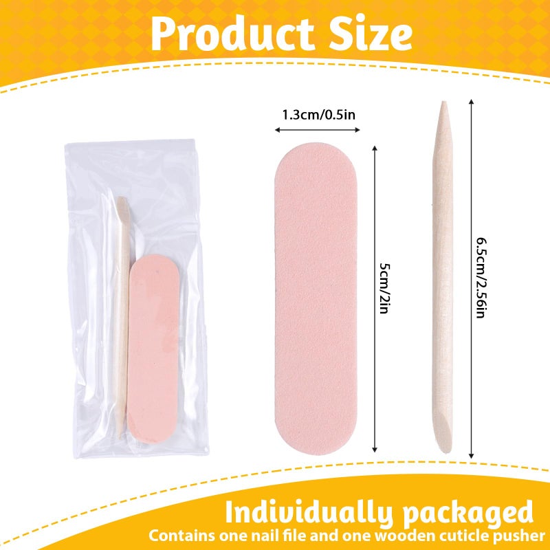 Ajcotahm 20PCS Mini Nail Files Disposable Cuticle Pusher for Press on Nails Double Sided Nail Files Manicure Pedicure Tools - Image 2