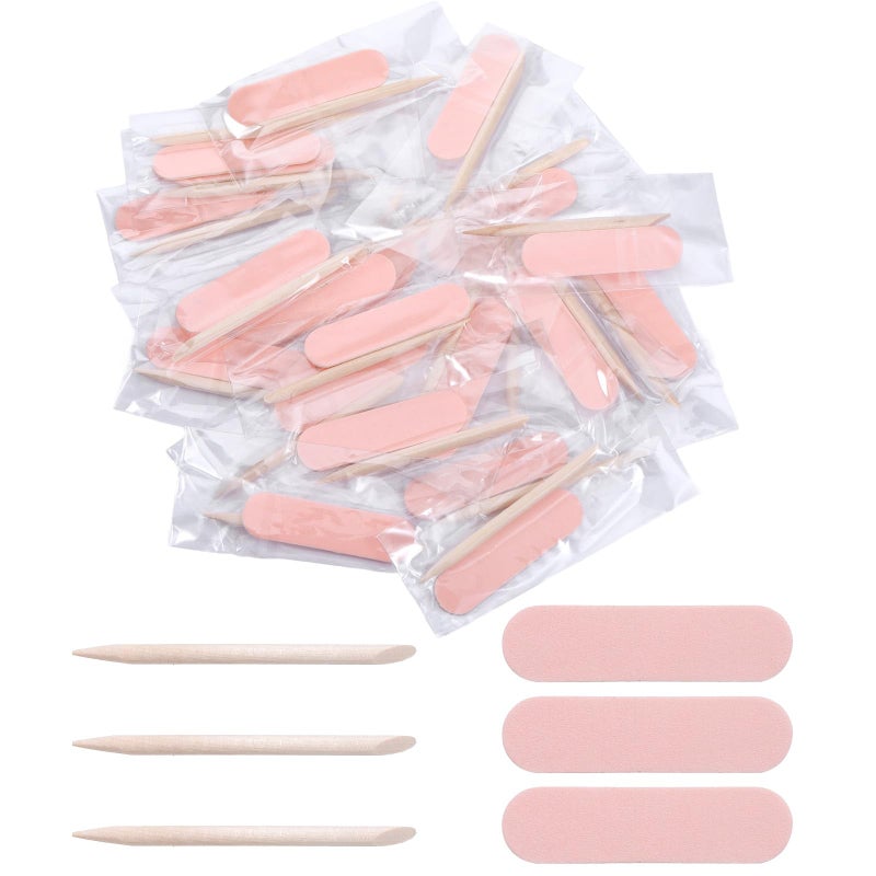 Ajcotahm 20PCS Mini Nail Files Disposable Cuticle Pusher for Press on Nails Double Sided Nail Files Manicure Pedicure Tools - Image 1