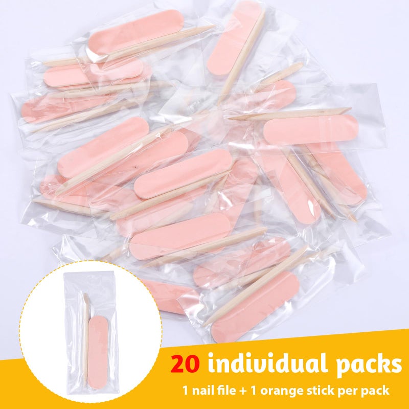 Ajcotahm 20PCS Mini Nail Files Disposable Cuticle Pusher for Press on Nails Double Sided Nail Files Manicure Pedicure Tools - Image 3