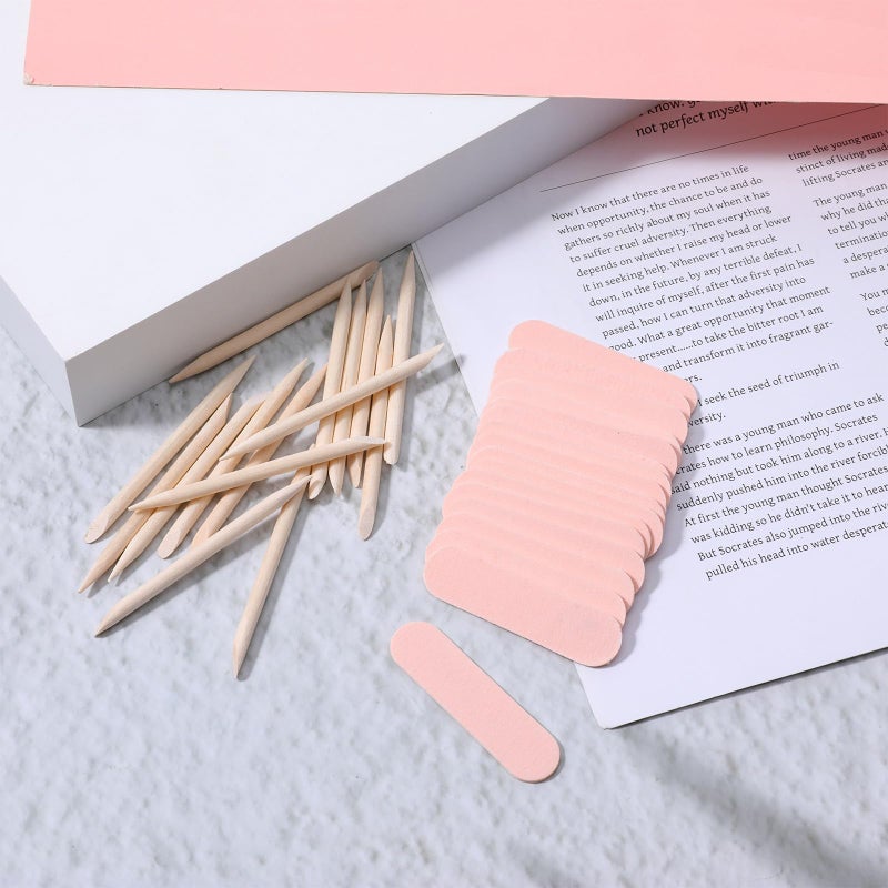 Ajcotahm 20PCS Mini Nail Files Disposable Cuticle Pusher for Press on Nails Double Sided Nail Files Manicure Pedicure Tools - Image 4