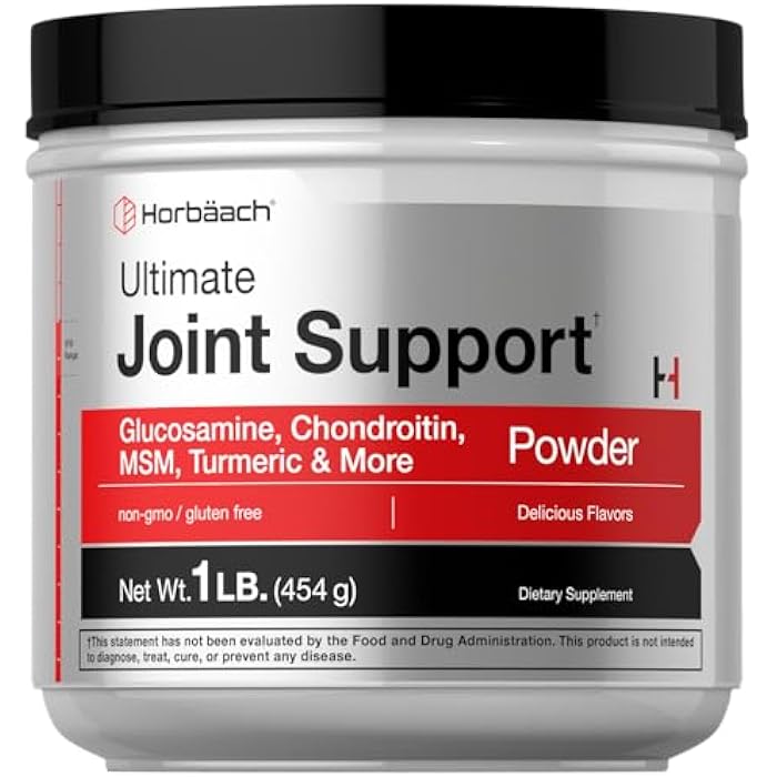 Horbäach Horbaach Joint Support Supplement Powder | 1 lb | Glucosamine, Chondroitin, MSM & Turmeric | for Men and Women | Non-GMO & Gluten Free - Image 1