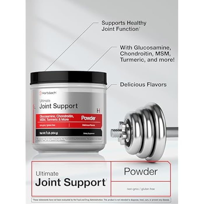 Horbäach Horbaach Joint Support Supplement Powder | 1 lb | Glucosamine, Chondroitin, MSM & Turmeric | for Men and Women | Non-GMO & Gluten Free - Image 4