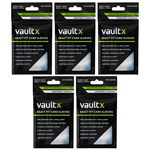 Vault X Exact Fit Trading Card Sleeves Soft High Clarity Perfect Fit Inner Sleeves Collectible Card Games Sports TCG 500 Pack - Image 1