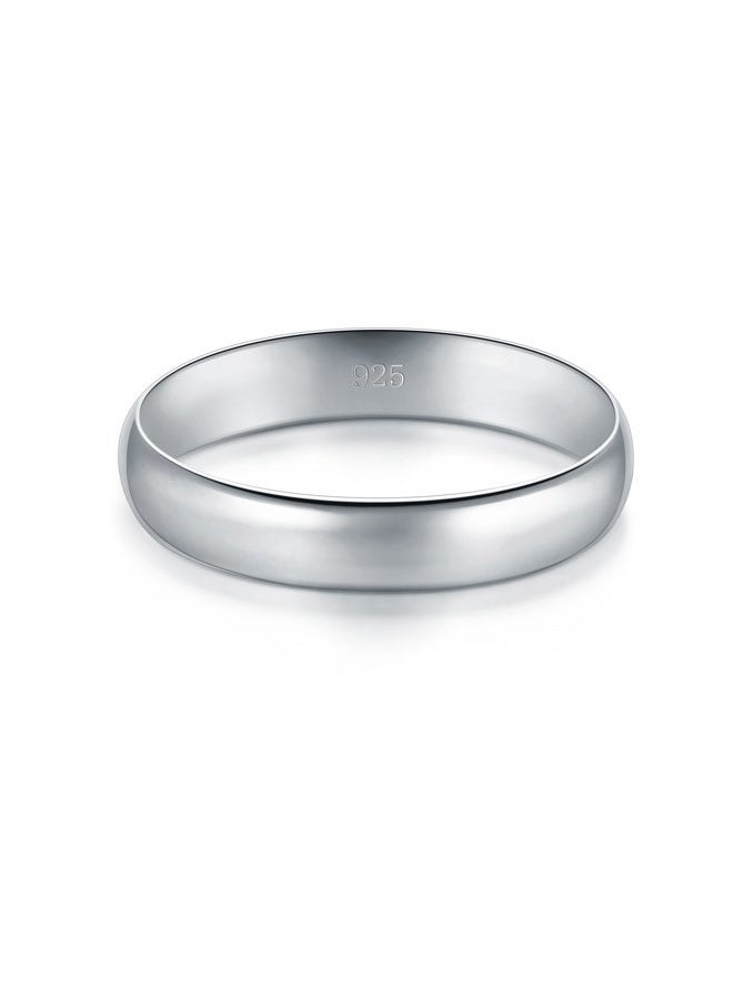 BORUO Silver Ring – 925 Pure Sterling Silver Ring - Sterling Silver Rings for Women – Elegant Silver Band Rings For Women and Men - Gifts for Special Occasions 4mm Ring Size 8.5 - Image 3