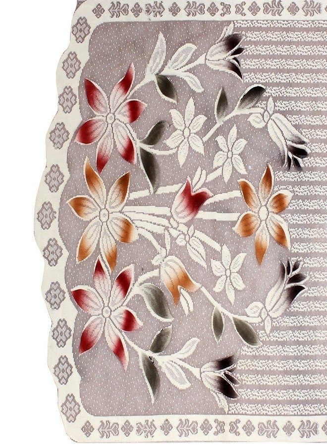 Unique Productions The Endless Store Unique Productions Net Fabric Floral 3 Seater Sofa Cover Set (Off White) - 2 Pieces - Image 2