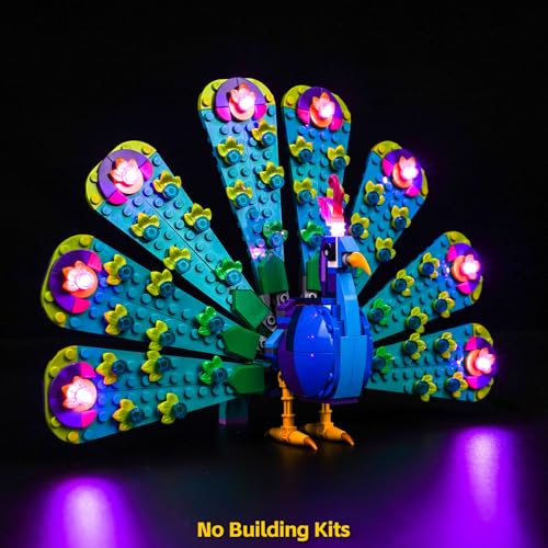 BrickBling إضاءة LED من BrickBling متوافقة مع مجموعة Lego Creator طاووس غريب مجموعة إضاءة إبداعية متوافقة مع Lego 31157 لا تشمل نموذجًا - Image 5