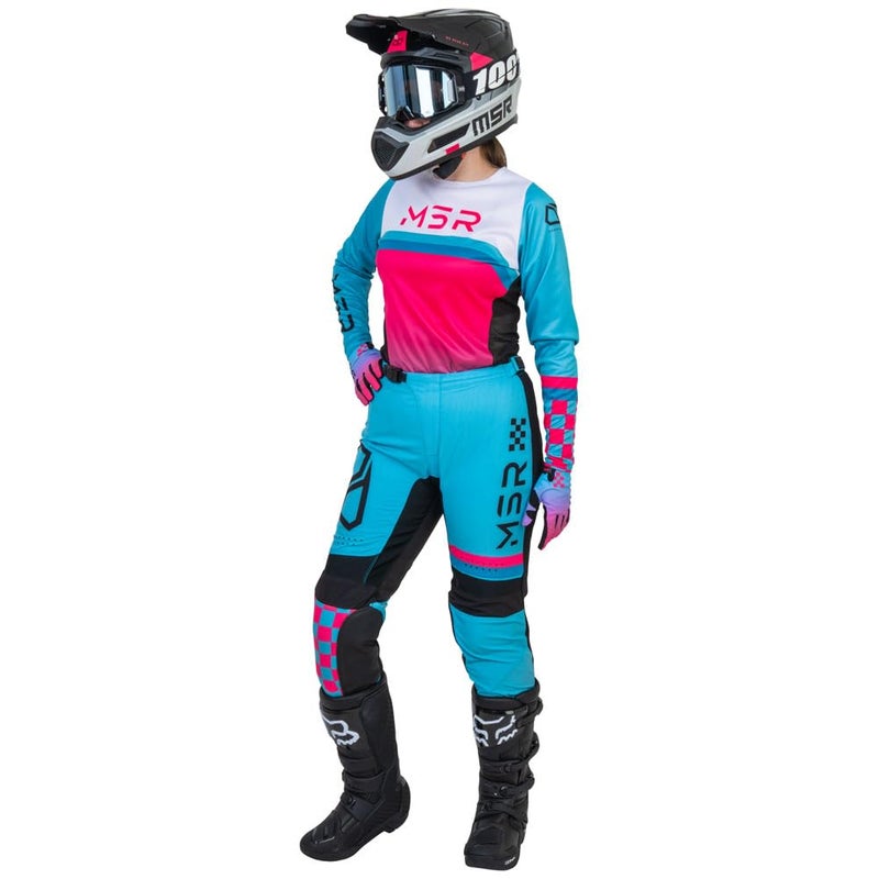MSR Women's Nova Dirt Bike Motocross MTB Pants Size 5/6 Blue/Pink - Image 2