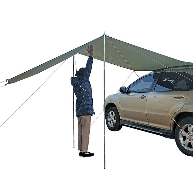 Auto Canopy 440 X 200cm Army Green 210D Oxford Cloth With Silver Coating - Abrasion-Resistant Uv Protection Auto Tent For Camping Beach Picnic Sporting Events - Image 5