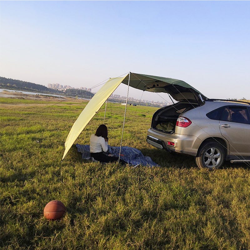 Auto Canopy 440 X 200cm Army Green 210D Oxford Cloth With Silver Coating - Abrasion-Resistant Uv Protection Auto Tent For Camping Beach Picnic Sporting Events - Image 2