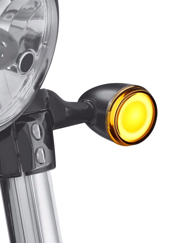QUASCO 1157 Front Rear LED Turn Signals 2 Inch Bullet Turn Signal Light Integrated Smoked Lens Compatible with Harley Softail Sportster Road King Electra Glide Iron 883 Touring - Image 3