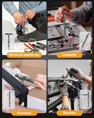 Bomivoi Magnetic Screwdriver Set, Portable Mini Flexible Combination Ratchet Screwdriver Set with T Handle, S2 Steel Bits, Repair Tool Kit for Furniture Assembly, Bicycles, Computer, DIY - Image 4