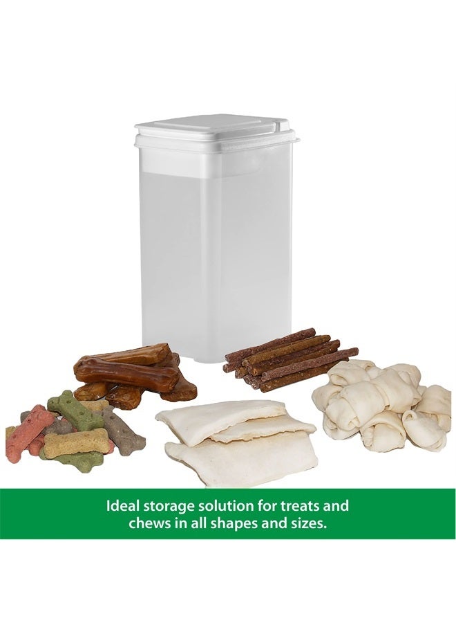 Pet Treat Container - Bites & Bones 3.5 Quart Dog Treat Container, Cat Treat Container, with Large Flip Top Lid Suitable For Dog, Cat, Bird, & Other Animal Treat Storage