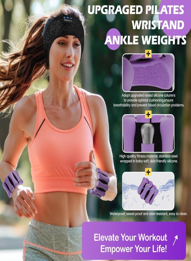 LC-dolida Wrist Weights, LC-dolida Ankle Weights for Women Men, Adjustable Wrist Weighted Bracelet for Home Gym Workout, Walking, Running, Pilate, Yoga, Exercise, Strength Training, Set of 2 (1LB Each), Purple - Image 3