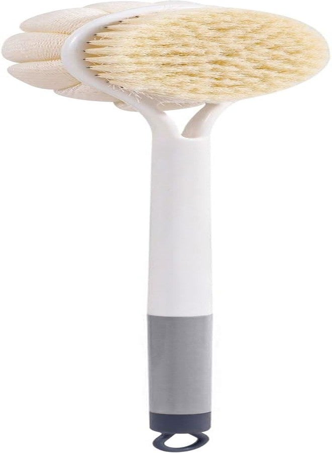 سيميكسيسن فرشاة استحمام للجسم من سيمكسن بشعيرات وليفة - فرشاة استحمام لتقشير الجسم بمقبض دائري - تُحسّن صحة البشرة وجمالها - ليفة استحمام غنية بالرغوة - Image 1