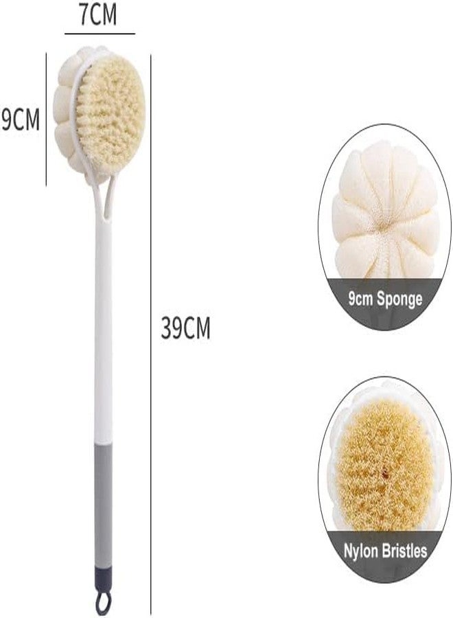 سيميكسيسن فرشاة استحمام للجسم من سيمكسن بشعيرات وليفة - فرشاة استحمام لتقشير الجسم بمقبض دائري - تُحسّن صحة البشرة وجمالها - ليفة استحمام غنية بالرغوة - Image 2