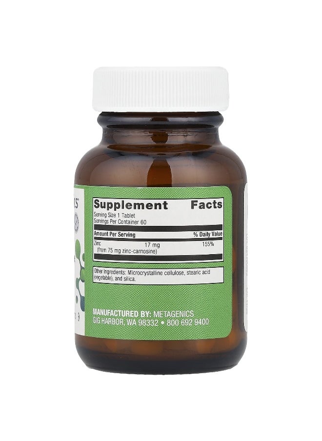 Metagenics Metagenics, Zinc Carnosine Complex , 17 mg, 60 Tablets  - Image 2