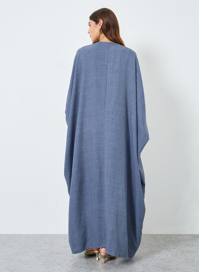 Take Two Textured Open Kimono Sleeve Abaya - Image 4
