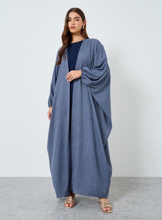 Take Two Textured Open Kimono Sleeve Abaya - Image 1