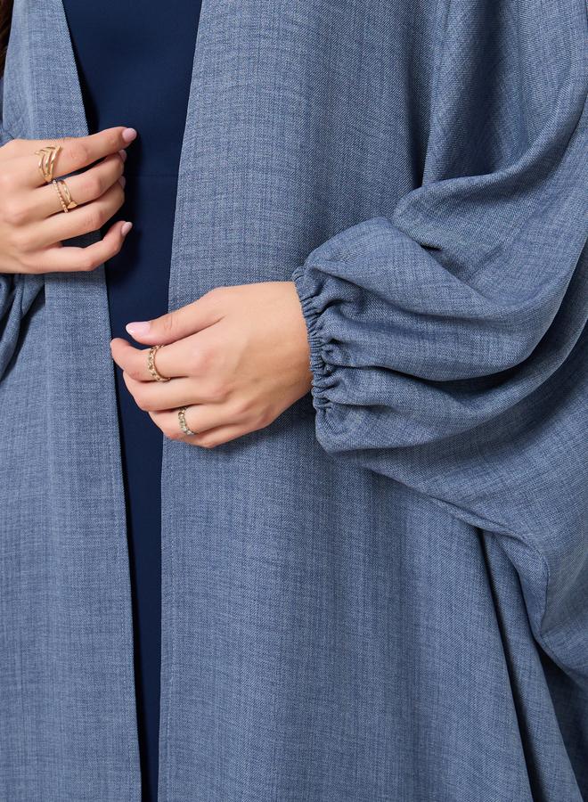 Take Two Textured Open Kimono Sleeve Abaya - Image 3