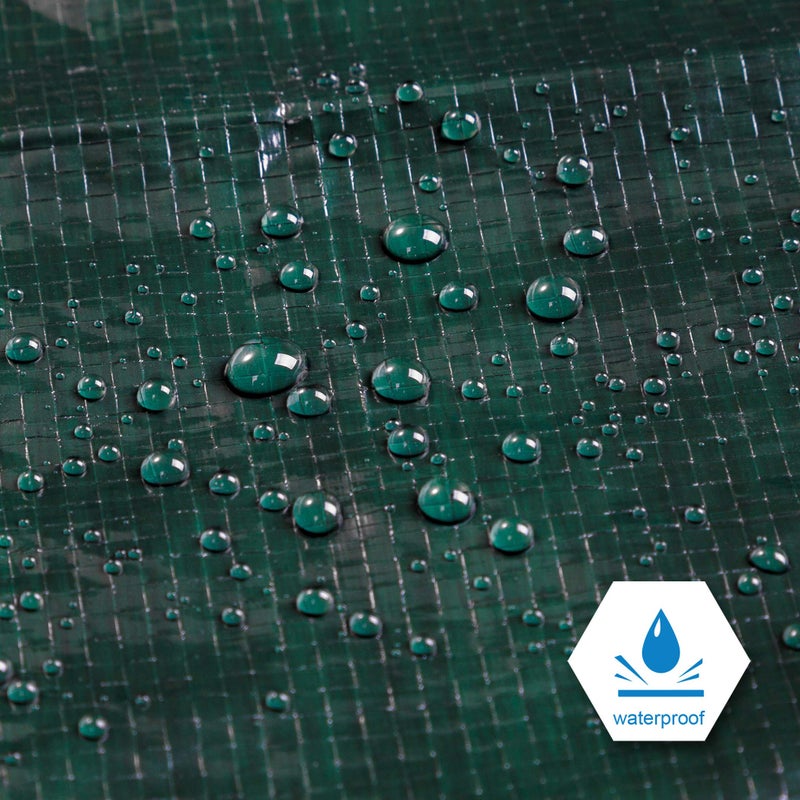 CARTMAN Finished Size 10x10 Feet Waterproof Green Tarp 8 Mil Thick, Multipurpose Protective Cover for Emergency Rain Shelter Camping Tarpaulin - Image 3