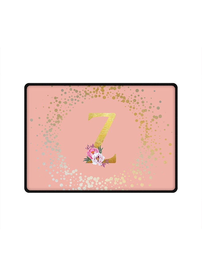 Stylizedd Designer Gaming Mouse Pad Anti-Skid Mousepad Large Keyboard Mouse Pad Desk Mat Custom Monogram Initial Letter Floral Pattern Alphabet - Z(Rose Pink) - Image 1