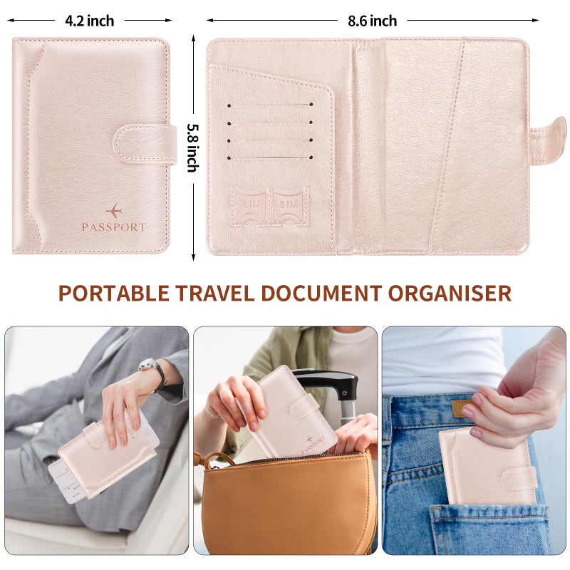 Herain Passport Holder for Travel Cruise Essentials, Passport Cover Wallet Case Women Men, RFID Passports Book Holders Travels Gifts Must Haves Accessories - Image 3
