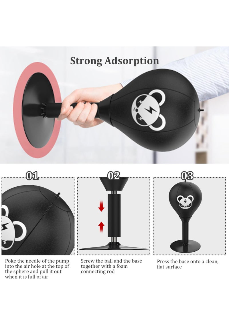 SYOSI Desktop Punching Bag 15.6x7in Stress Buster Heavy Duty Stress Relief Ball Desk Boxing Punch Ball Suction Cup Reflex Strain and Tension Toys Funny Gag Toys for Kids Coworkers and Friends - Image 4