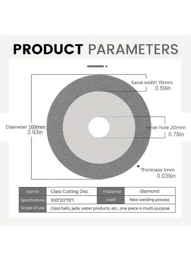 4 Inch Diamond Coarse Grit Glass Cutting Disc Grey 100mm Ceramic Marble Polishing Wheel For Bench Grinder - Image 2
