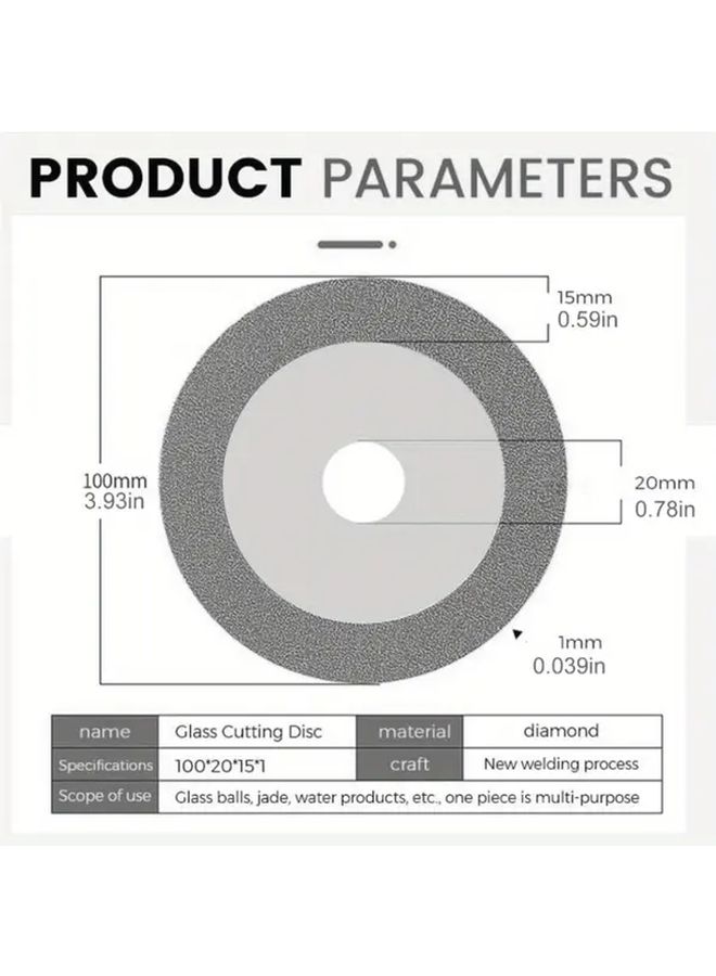 4 Inch Diamond Coarse Grit Glass Cutting Disc Grey 100mm Ceramic Marble Polishing Wheel For Bench Grinder - Image 3