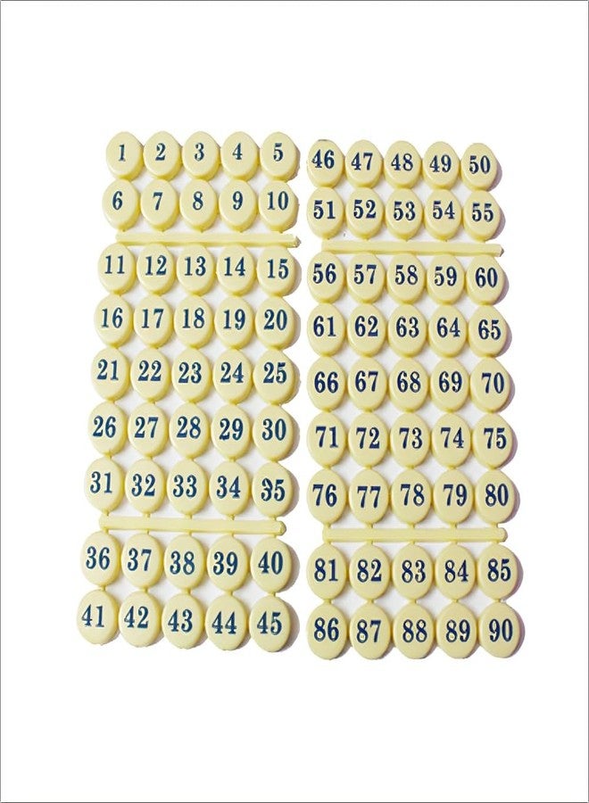 Gmefvr Tombola Plactic Numbers Coins and 600 Tickets Book Game 90 pcs |chip Black or Cream Bingo Chips for Lottery, Pieces for Traditional, Holiday & Wedding Games (Classic) - Image 3