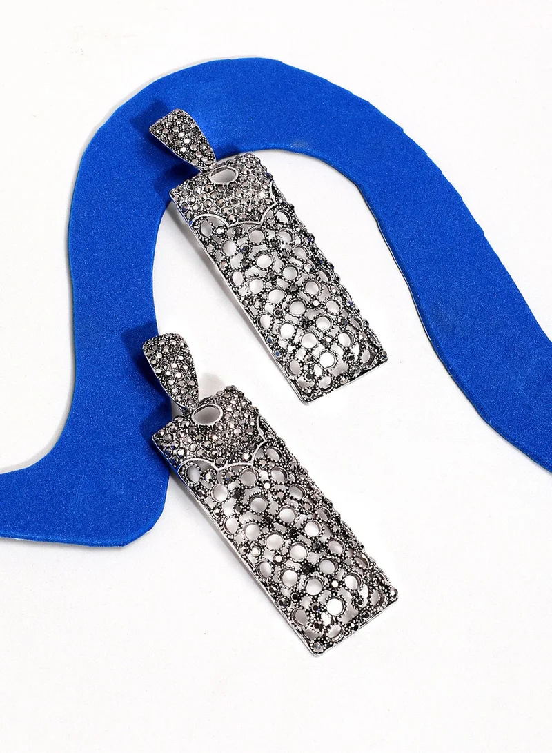 SOHI Intricate Crystal Cluster Geometric Artificial Drop Earring Jewellery